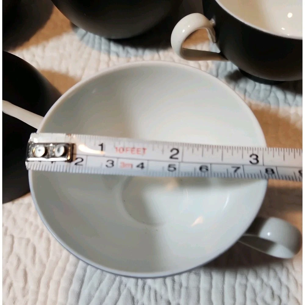 Vintage Iberia Bidasoa España Noche Tea set from Spain. 7 Pc Black & White